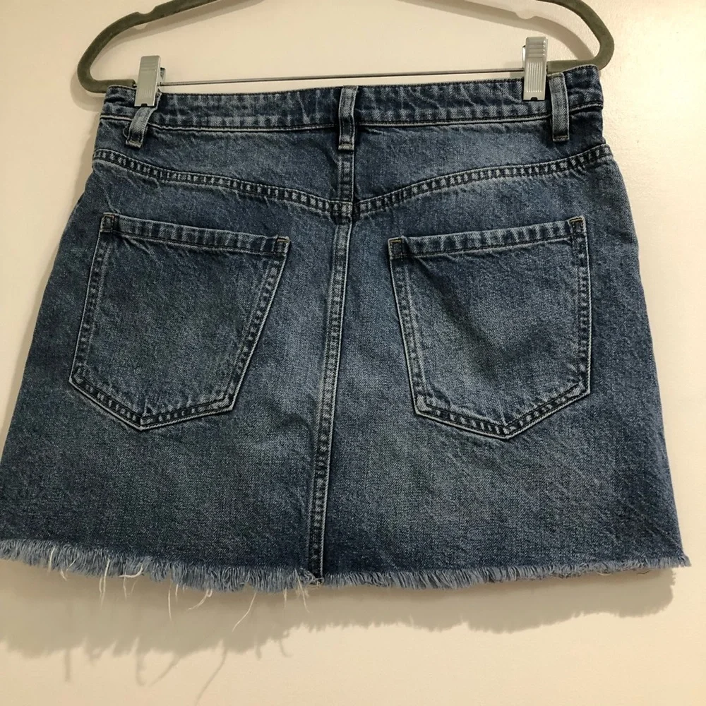 Free‎ People Zip Front Denim Mini Skirt Sz. 30